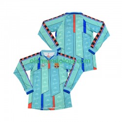 Camisola FC Barcelona 1996 1997 Retro Homem Equipamento Segundo Manga Comprida